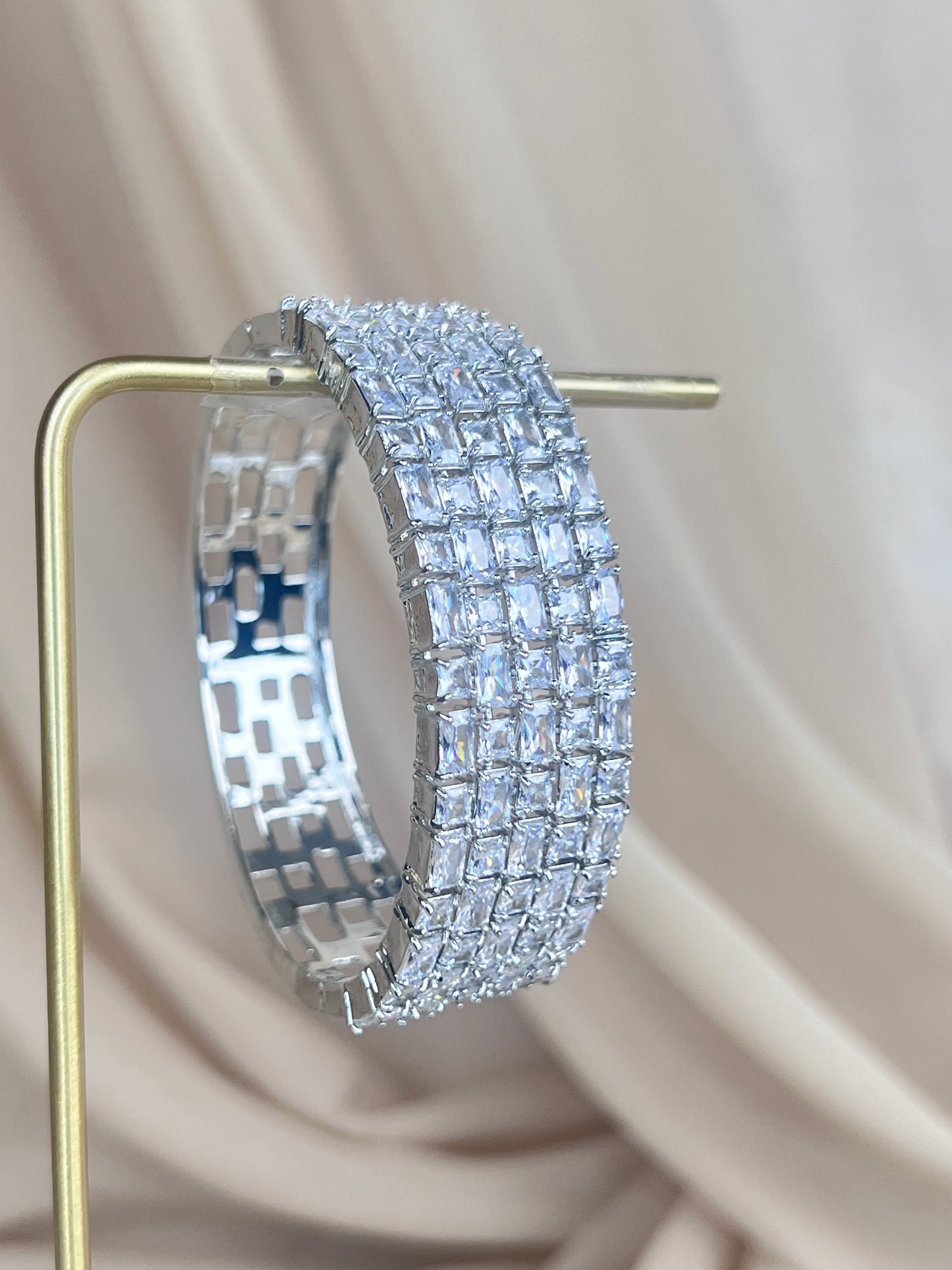 American Diamond | AD | Sapphire| Dainty Bangle Bracelet
