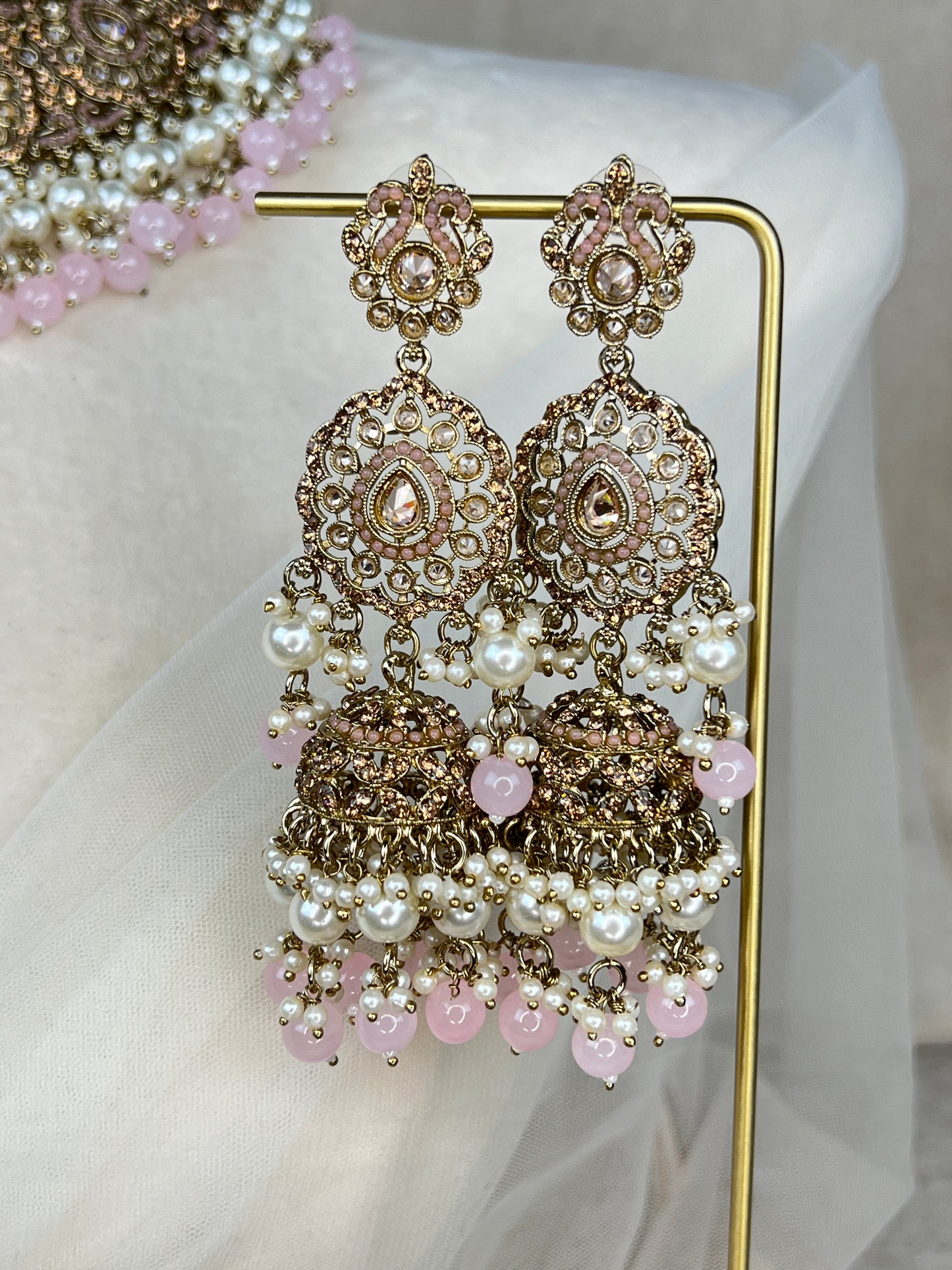 Pakisatani Style Necklace Set with Jhumka and Jhoomar