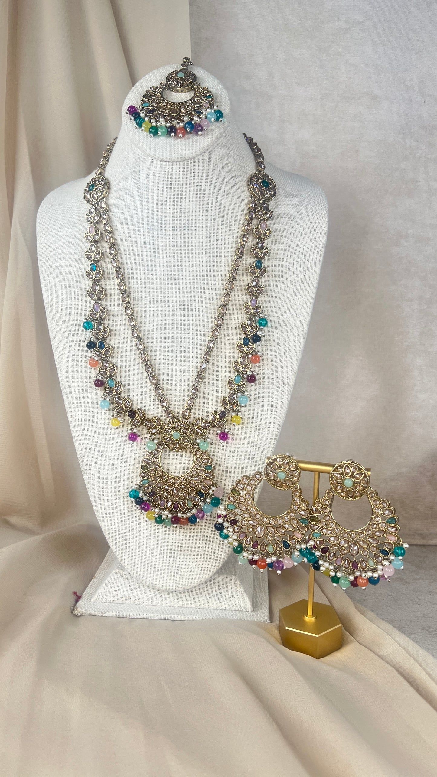 Polki Rani Haar | Mala | Long Necklace Set