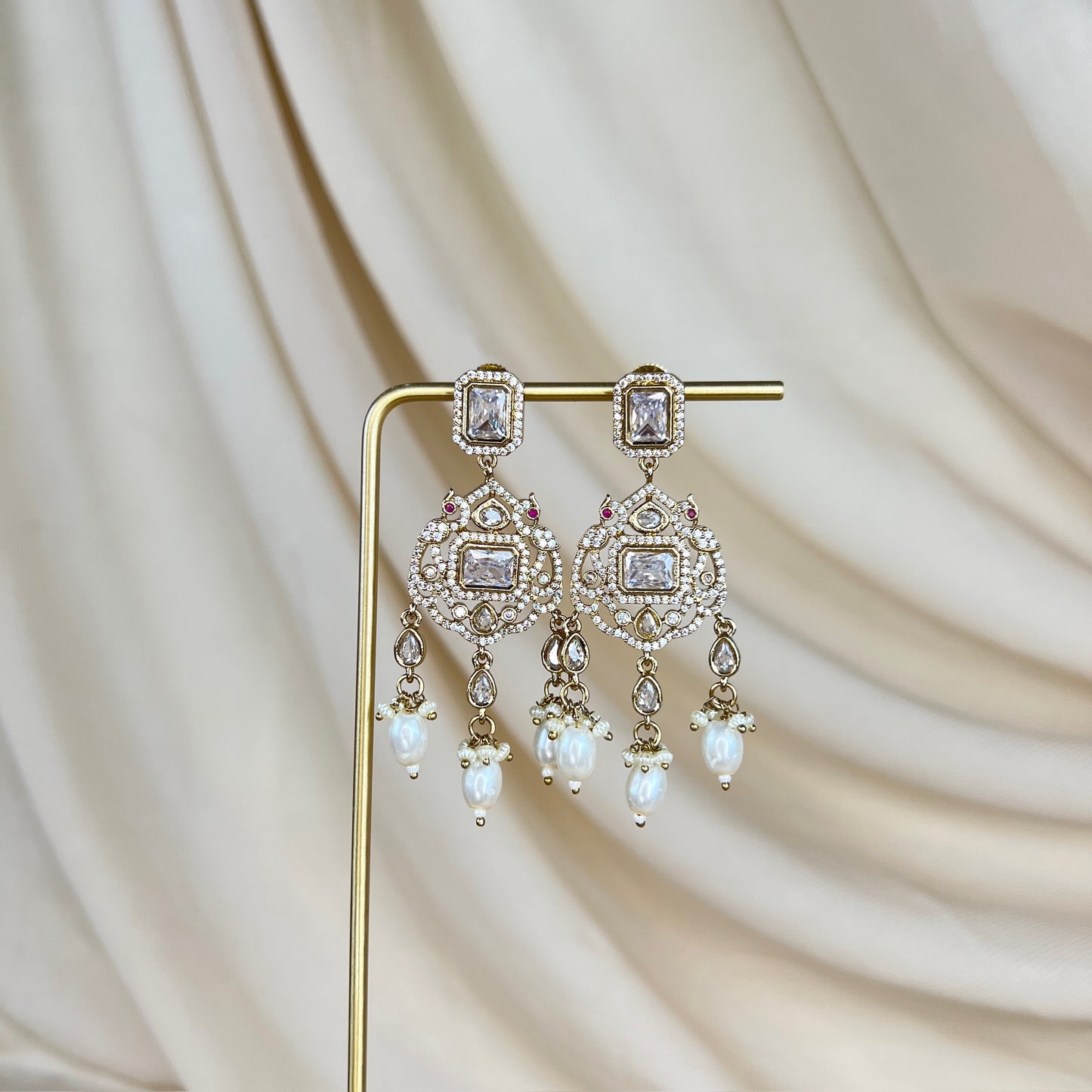 White American Diamond Earrings