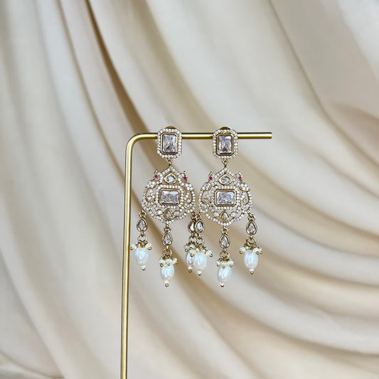 White American Diamond Earrings