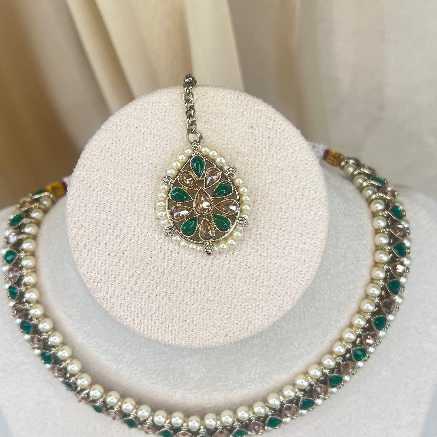 Dainty Necklace | Choker set w/Jhumka Earrings