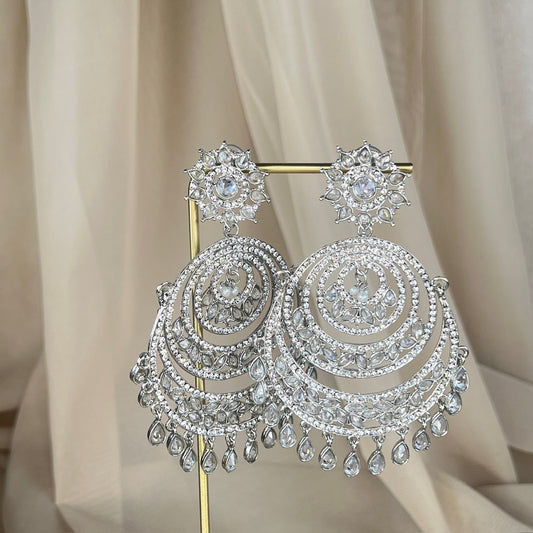 Statement American Diamond Earrings