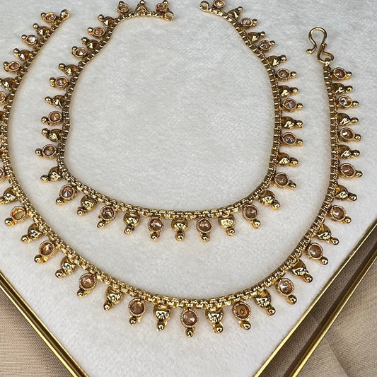 Dainty Gold Polki Payal | Anklet