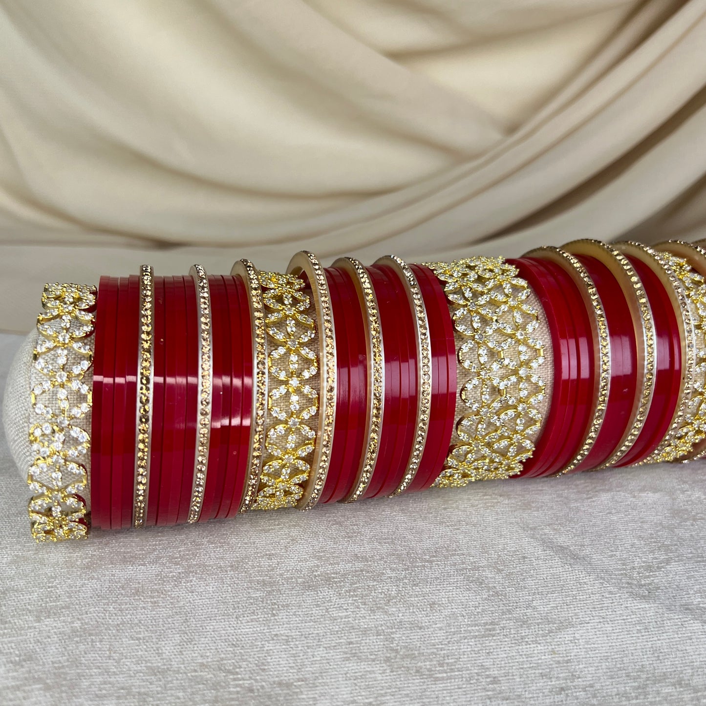 Bridal Churra Set with AD Bangles | Size 2.6