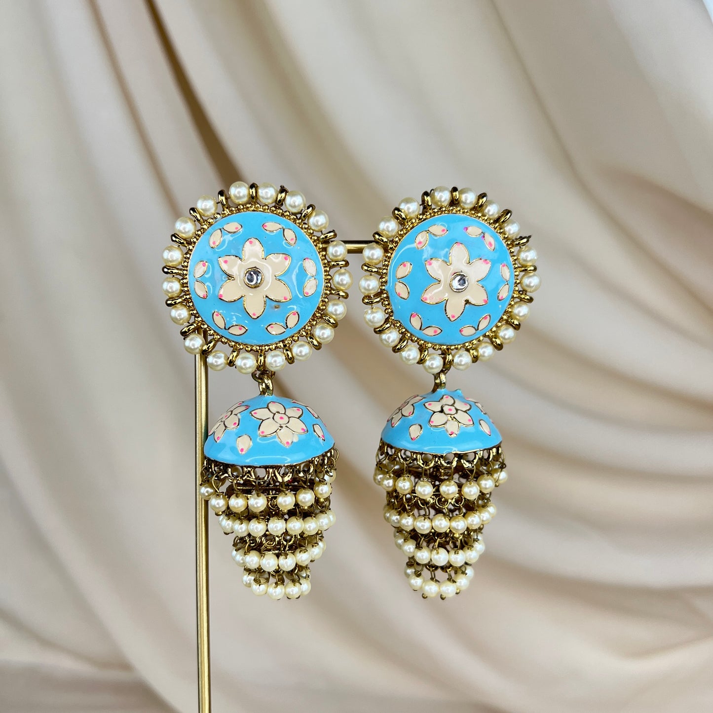 Meenakari Painted Jhumkas