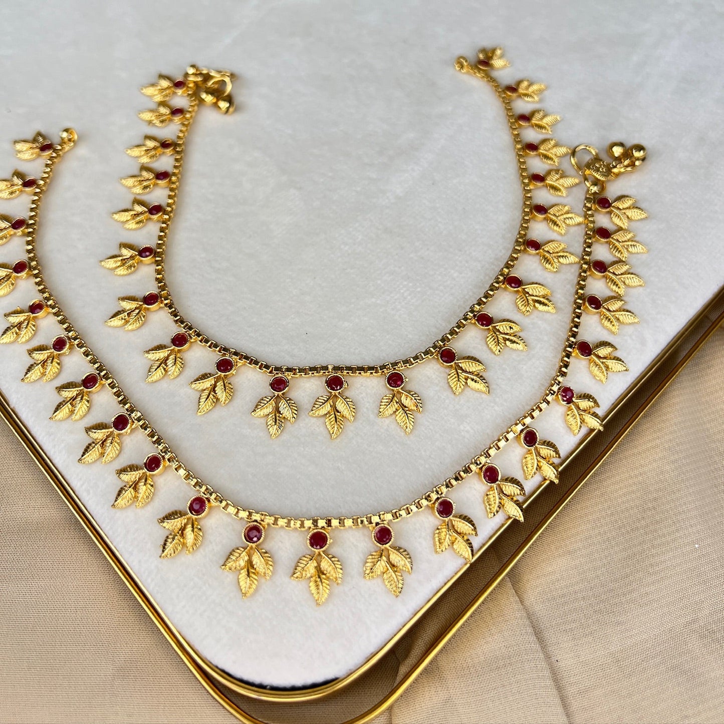 Dainty Gold Polki Payal | Anklet