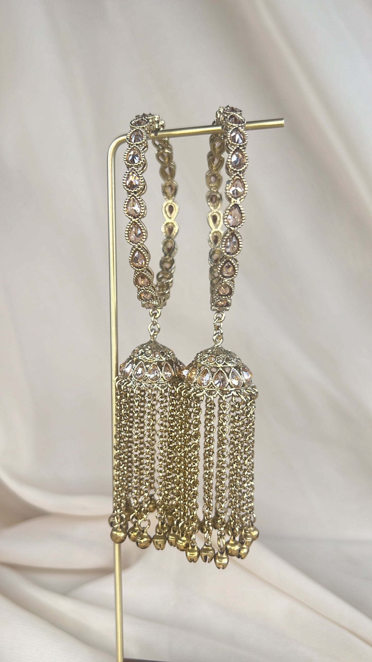 Gold Jhumka Ghungroo Bangle Pair