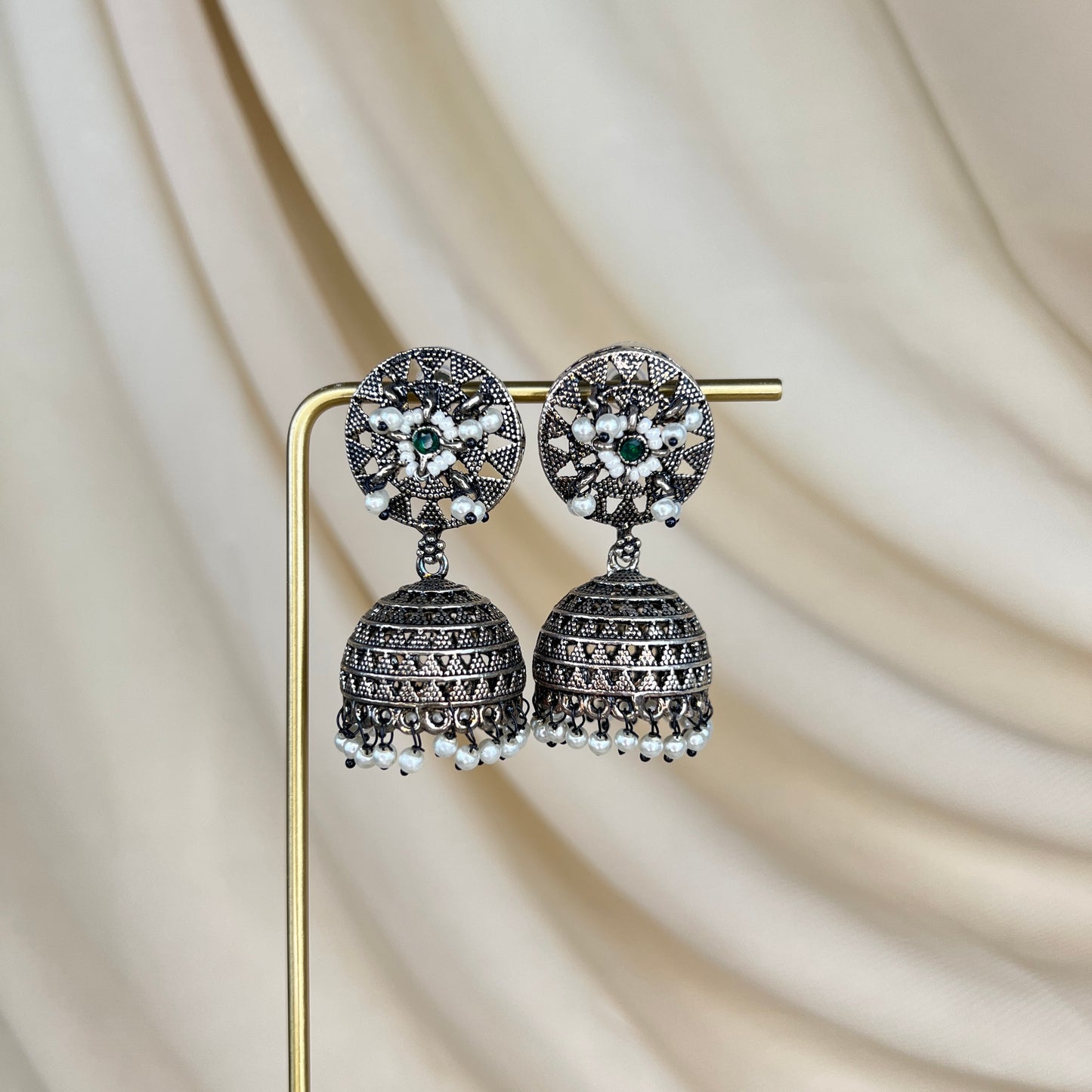Small German Silver Oxidized Jhumka