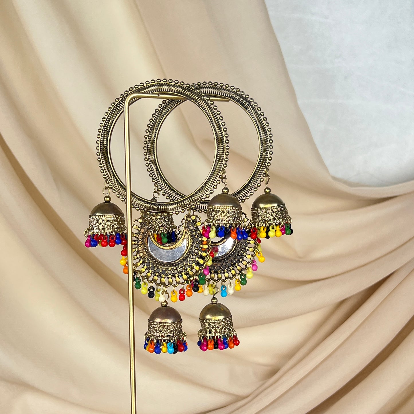 Oxidized Jhumka Bangle Pair
