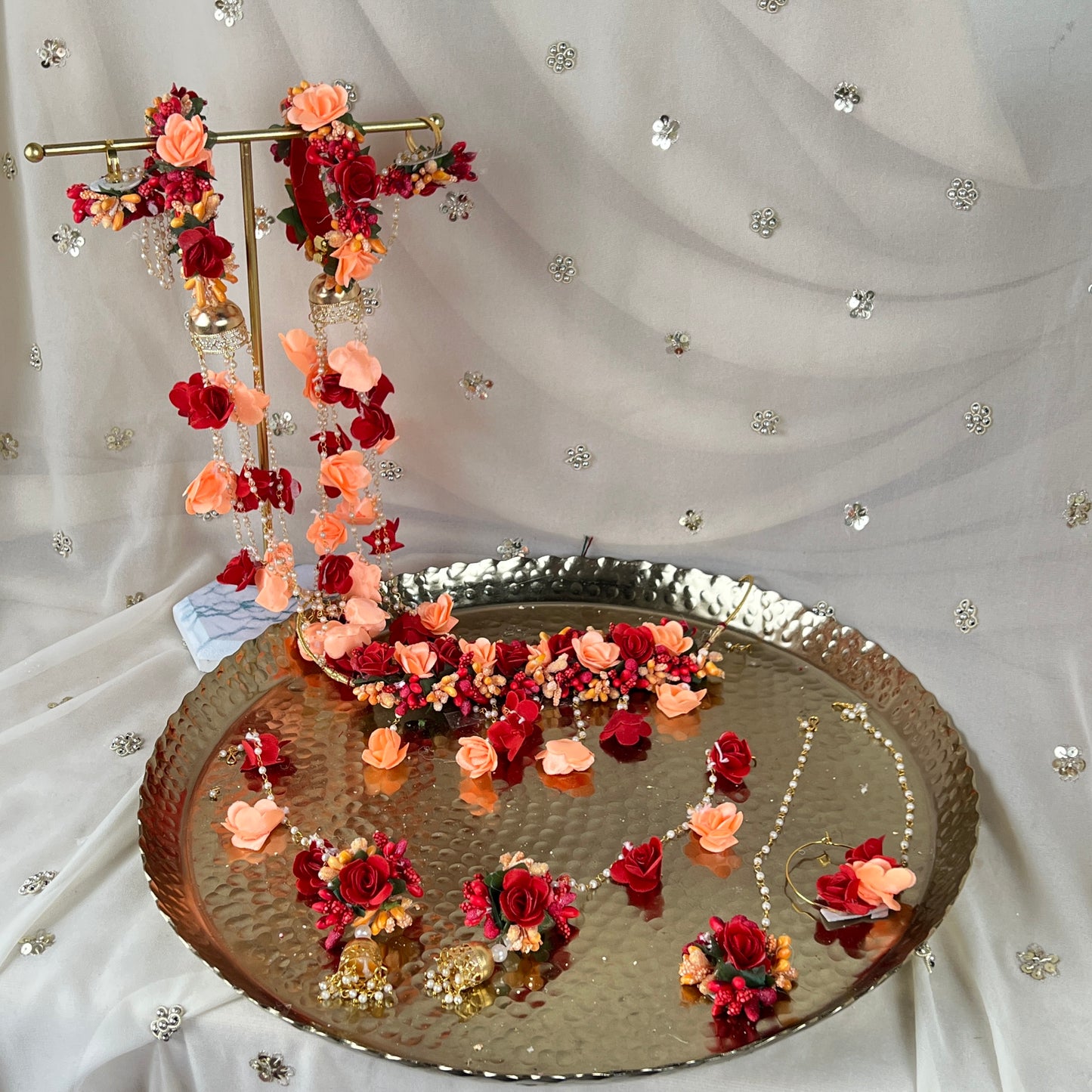 Floral | Faux Flower Choker set w/ and Bangle Kaleera