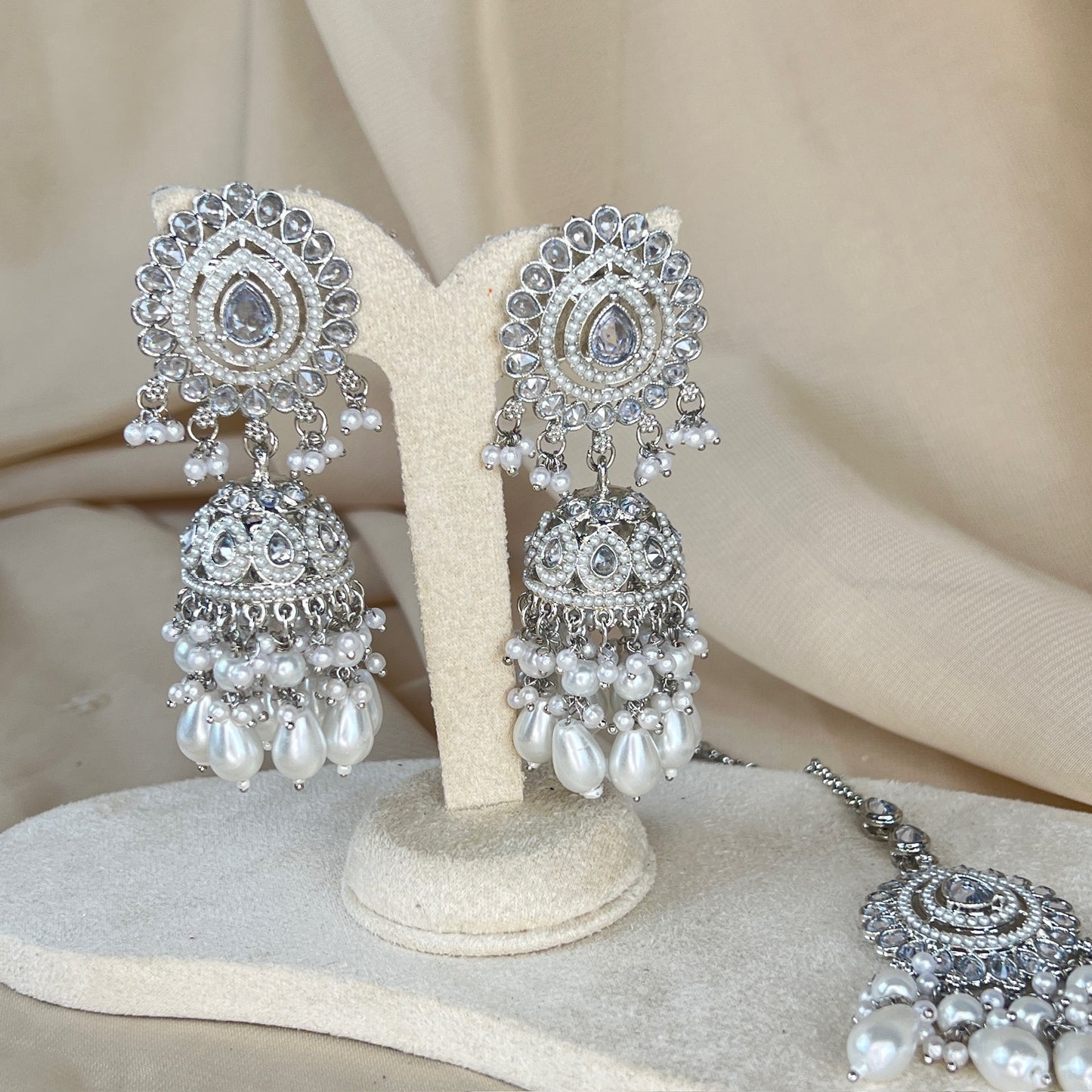 Oversized Jhumka Earring & Tikka Set