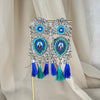 Oxidized Tassel Earring