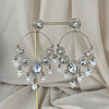 Oversized Kundan White Earrings