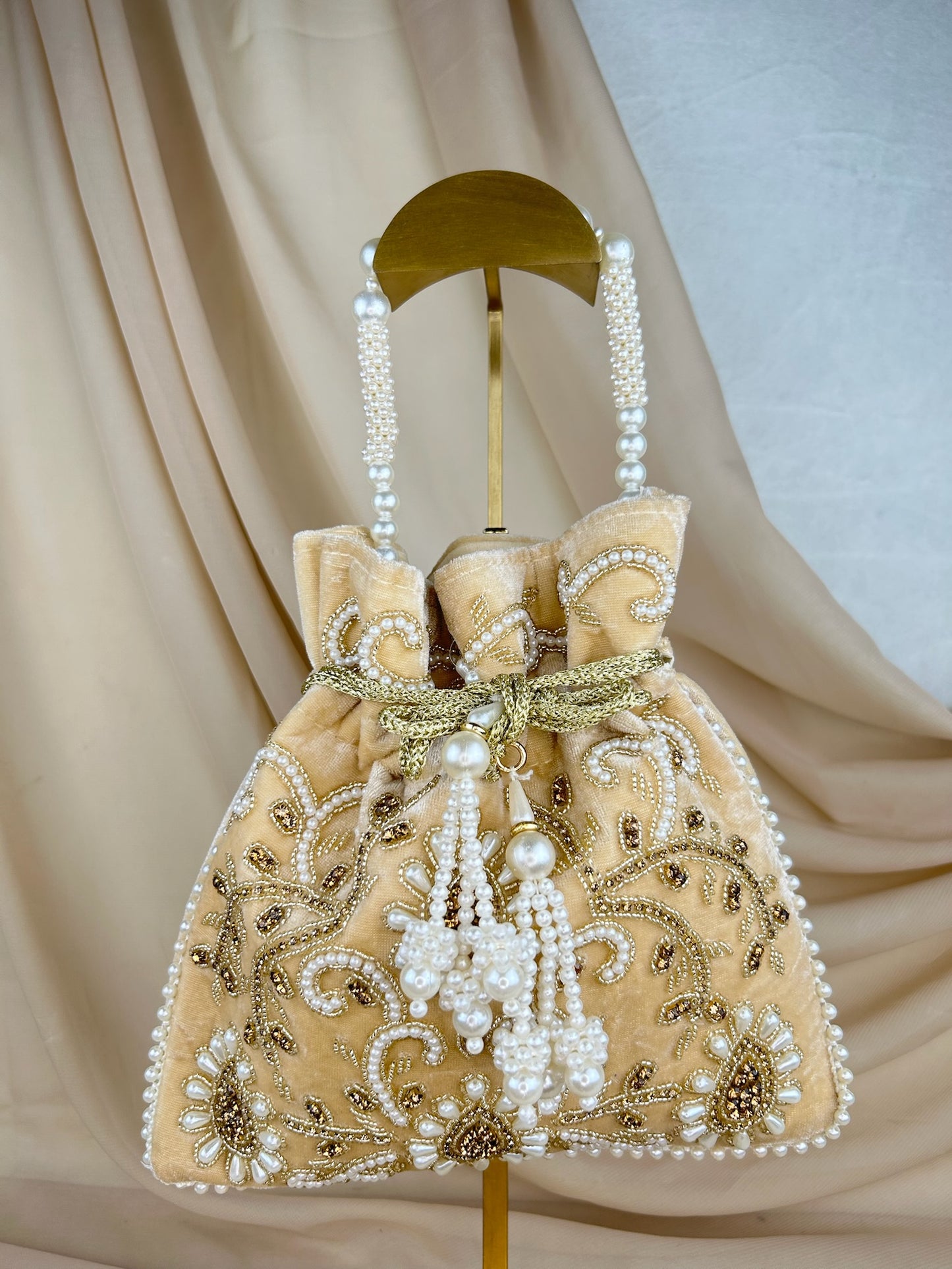 Velvet Embrodiered Potli | Purse