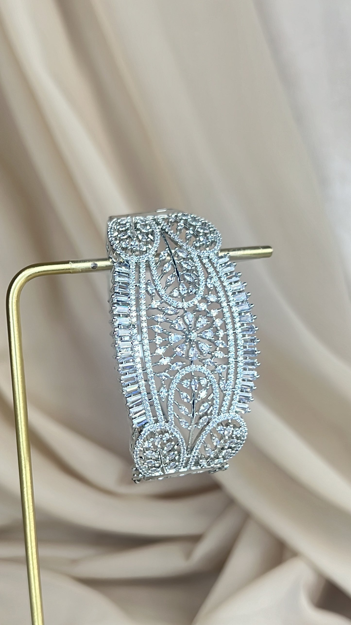 American Diamond | AD |  Large Bangle Cuff Bracelet