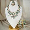 Meena Kari Kundan White Necklace Set