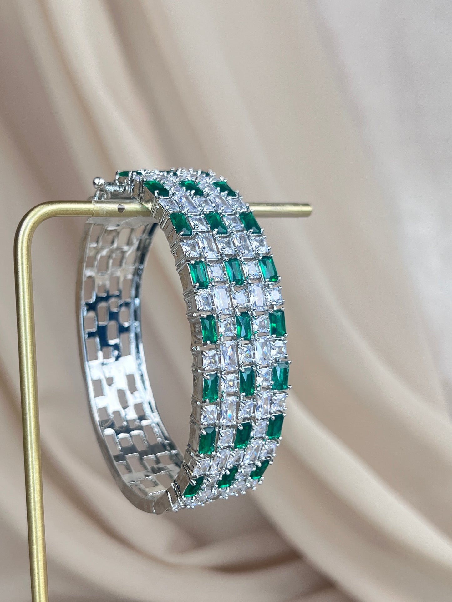 American Diamond | AD | Sapphire| Dainty Bangle Bracelet