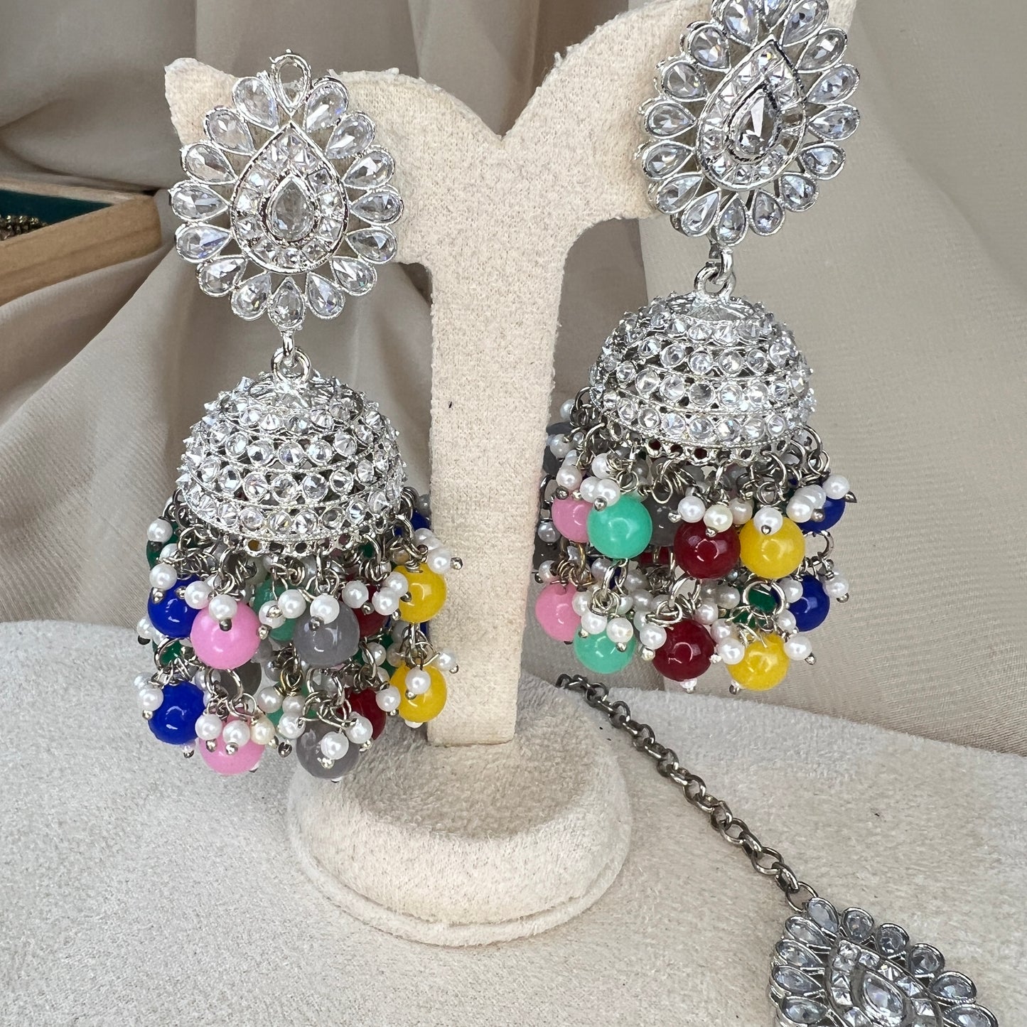 Large Jhumka Earring and Tikka Set