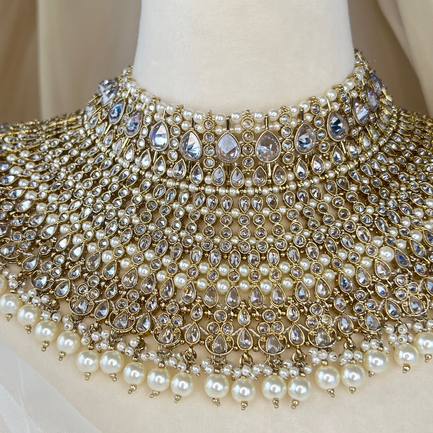 Large Semi Bridal Choker Bib Set