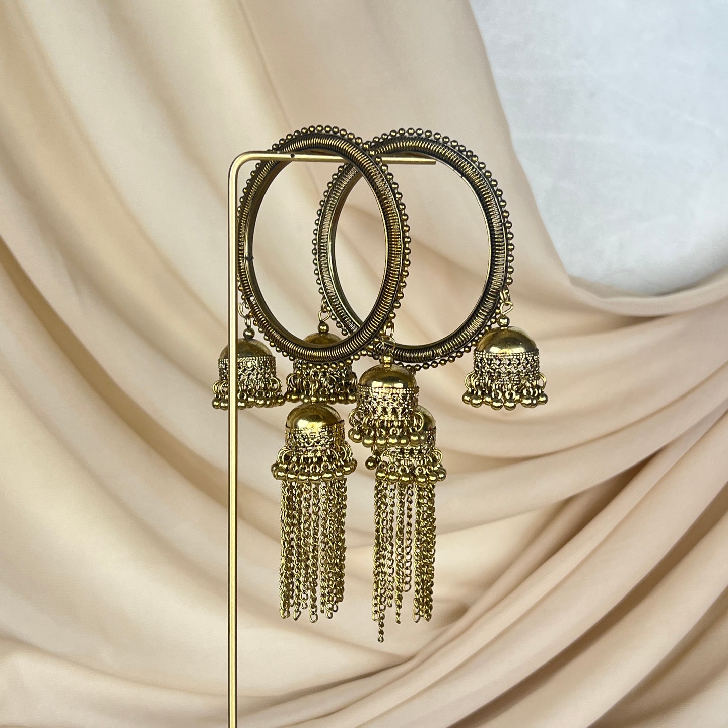 Oxidized Multi Jhumka Bangle Pair