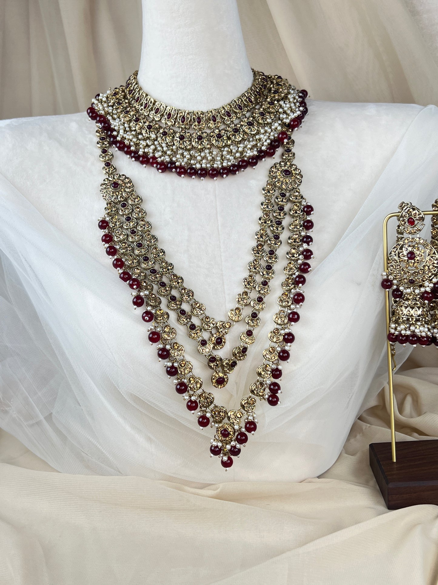 Pakistani Style Bib Necklace Full Bridal Set