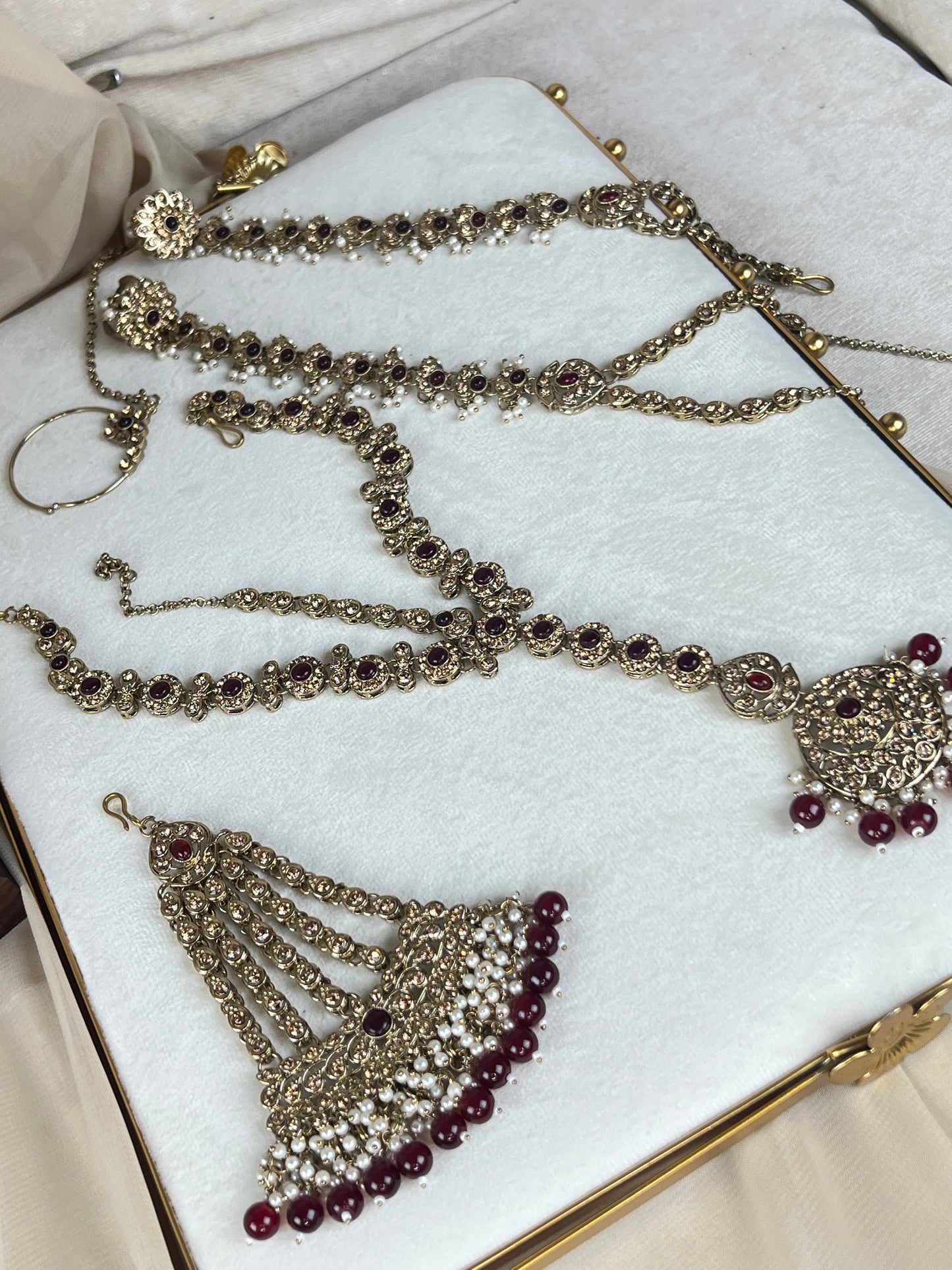 Pakistani Style Bib Necklace Full Bridal Set