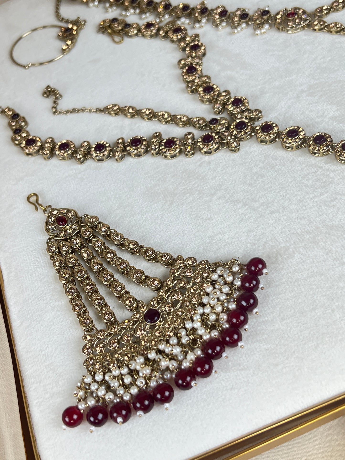 Pakistani Style Bib Necklace Full Bridal Set