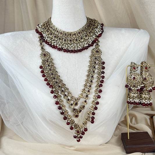 Pakistani Style Bib Necklace Full Bridal Set