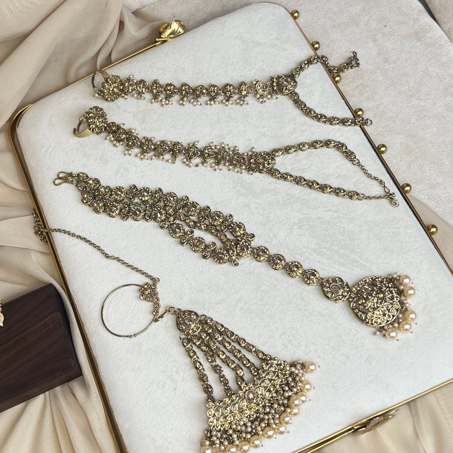 Pakistani Style Bib Necklace Full Bridal Set