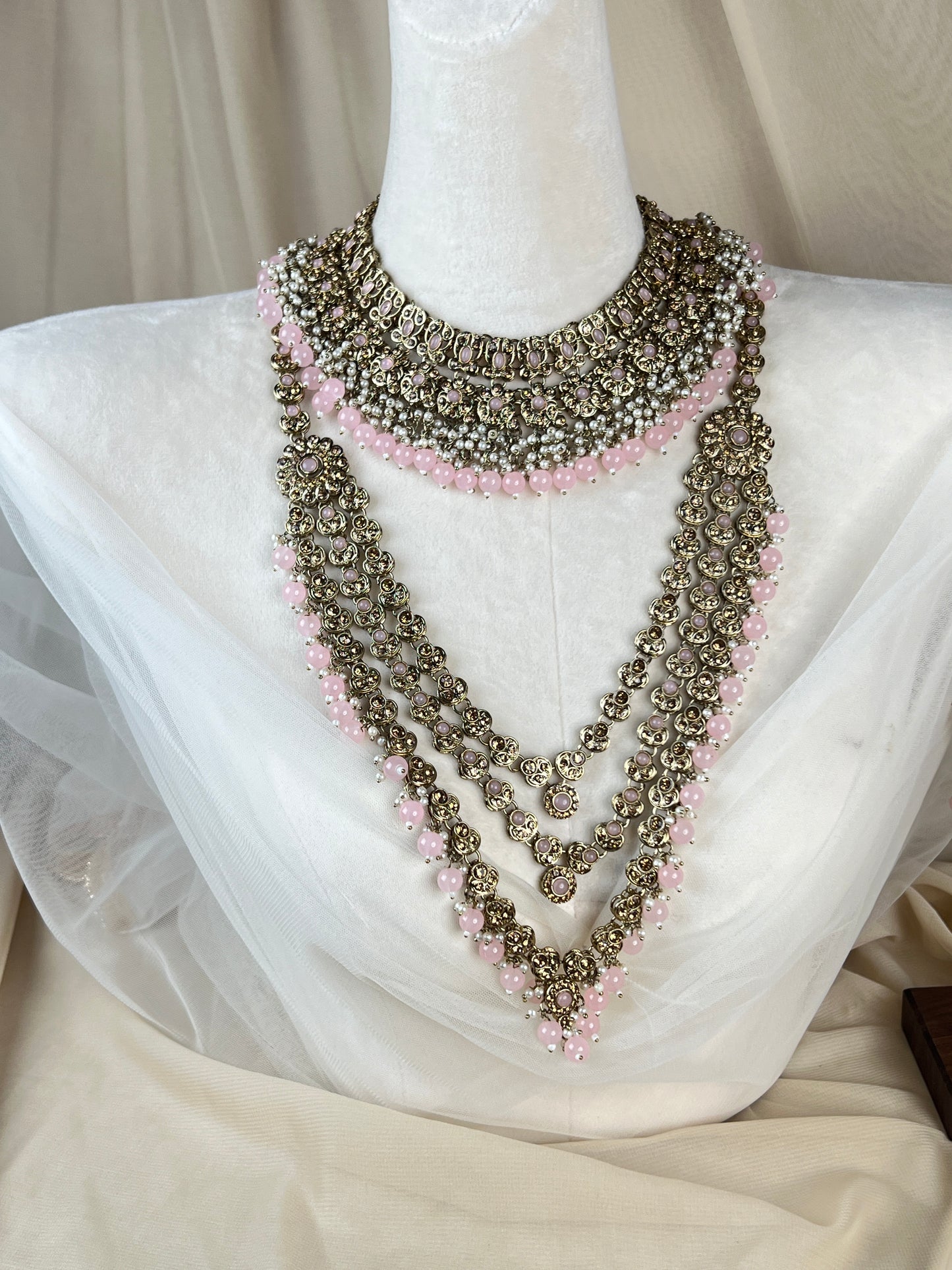 Pakistani Style Bib Necklace Full Bridal Set