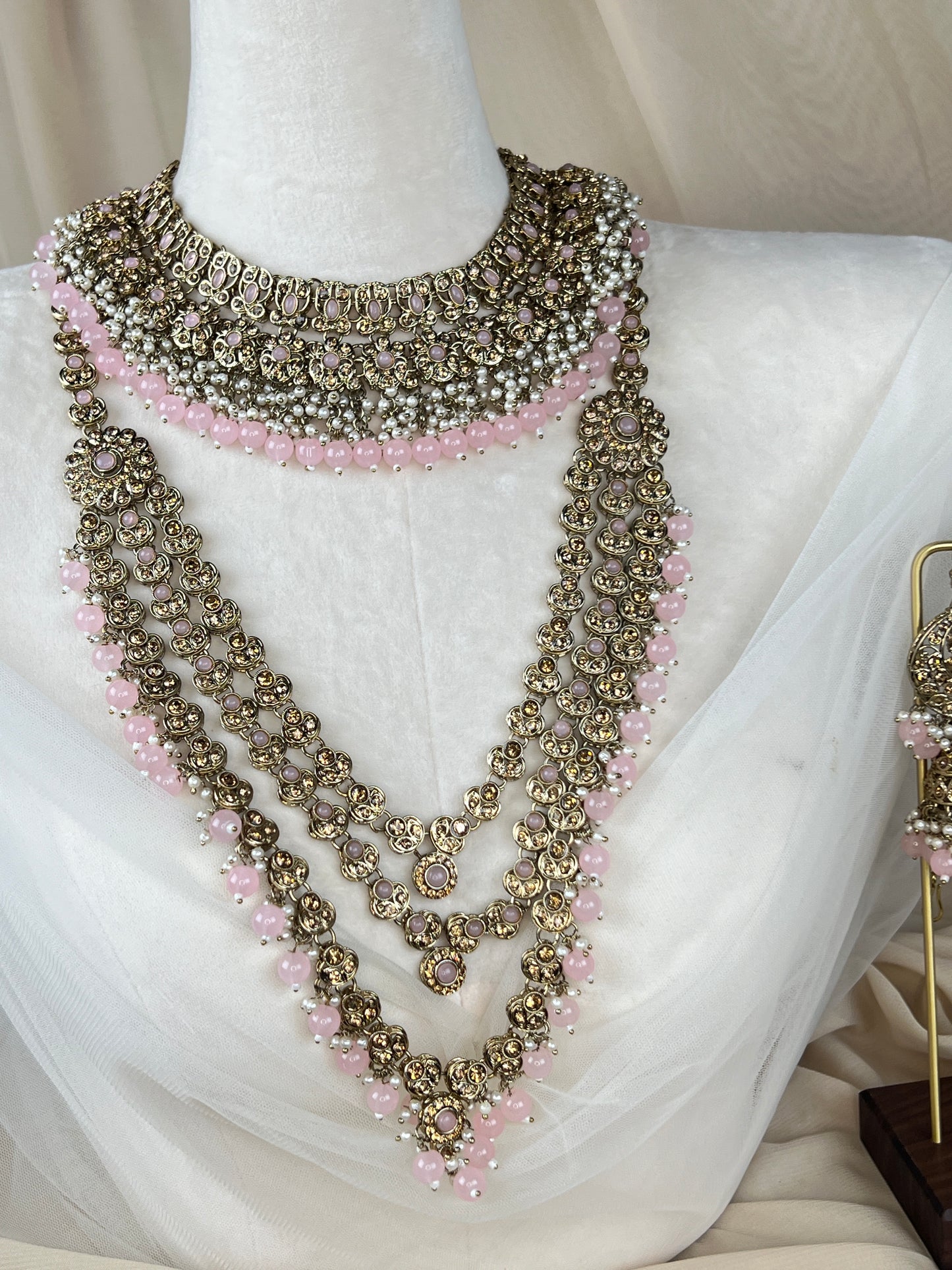 Pakistani Style Bib Necklace Full Bridal Set