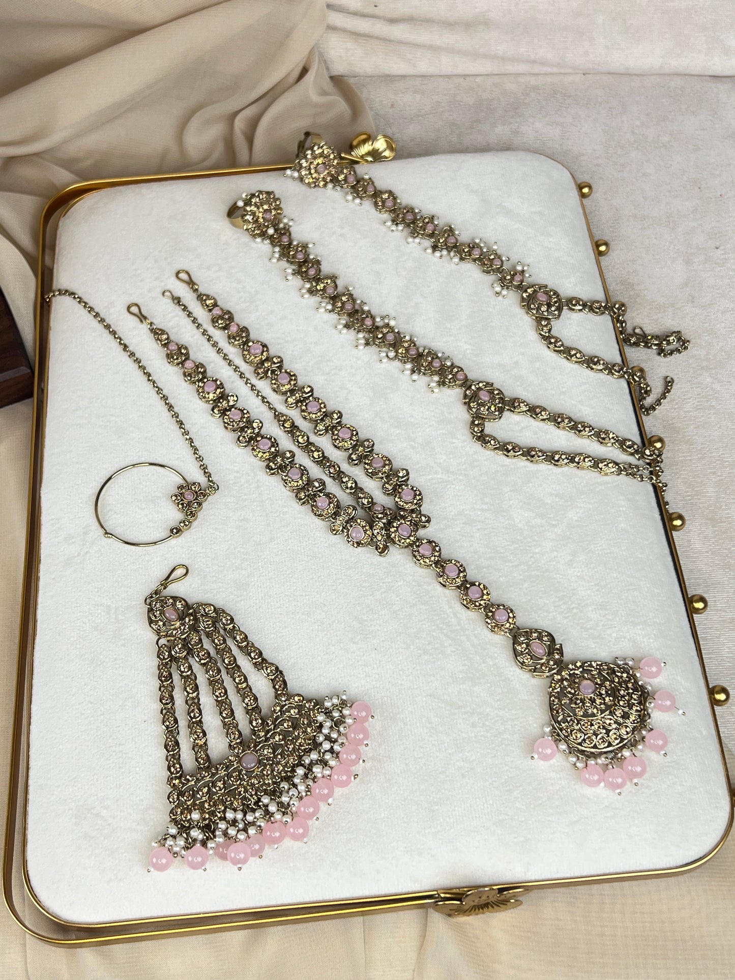 Pakistani Style Bib Necklace Full Bridal Set