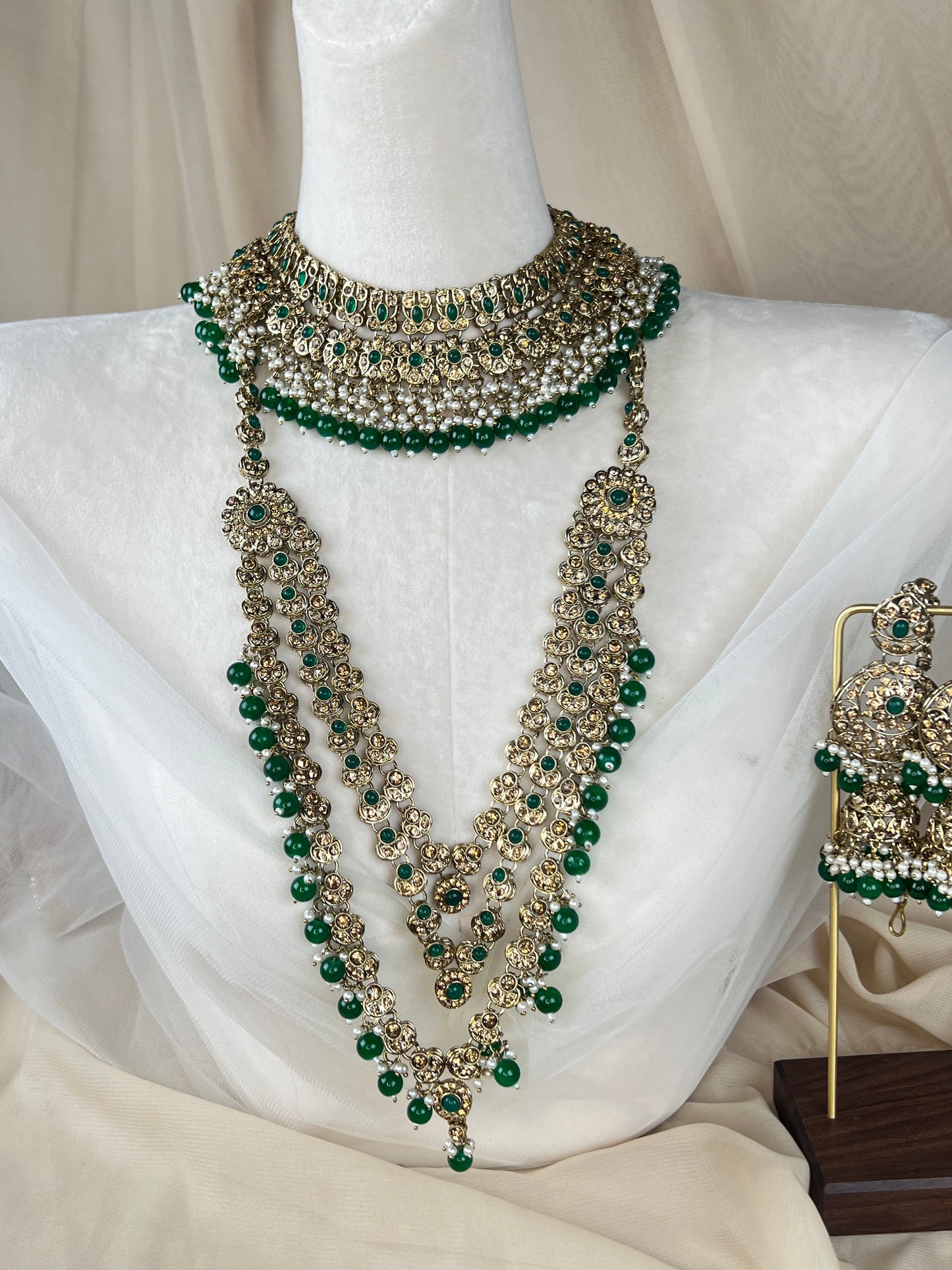 Pakistani Style Bib Necklace Full Bridal Set