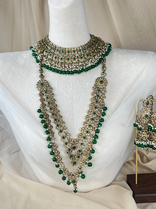 Pakistani Style Bib Necklace Full Bridal Set