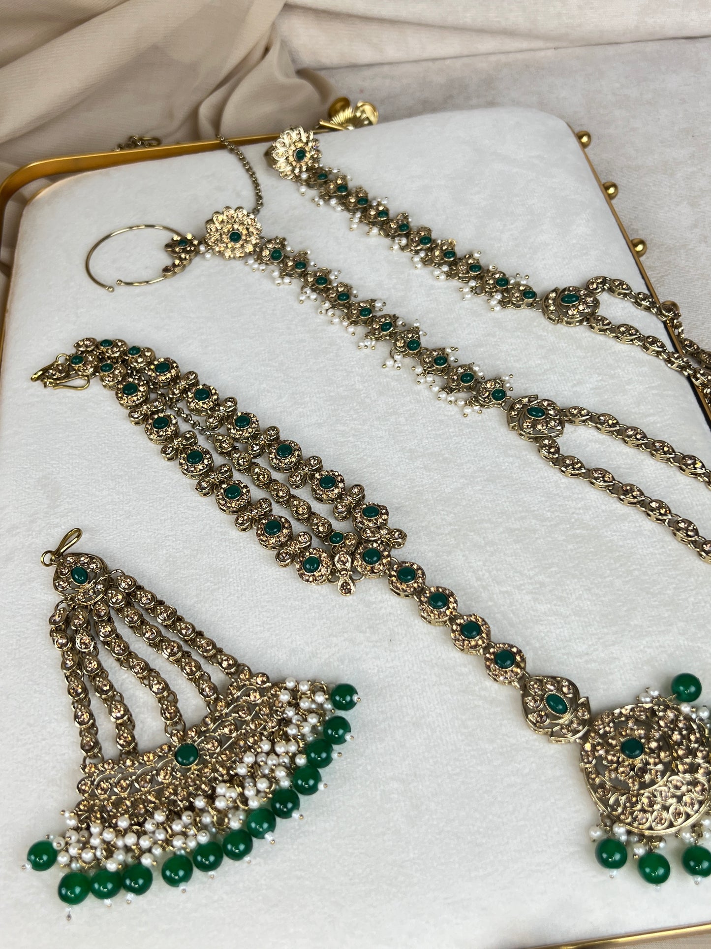 Pakistani Style Bib Necklace Full Bridal Set