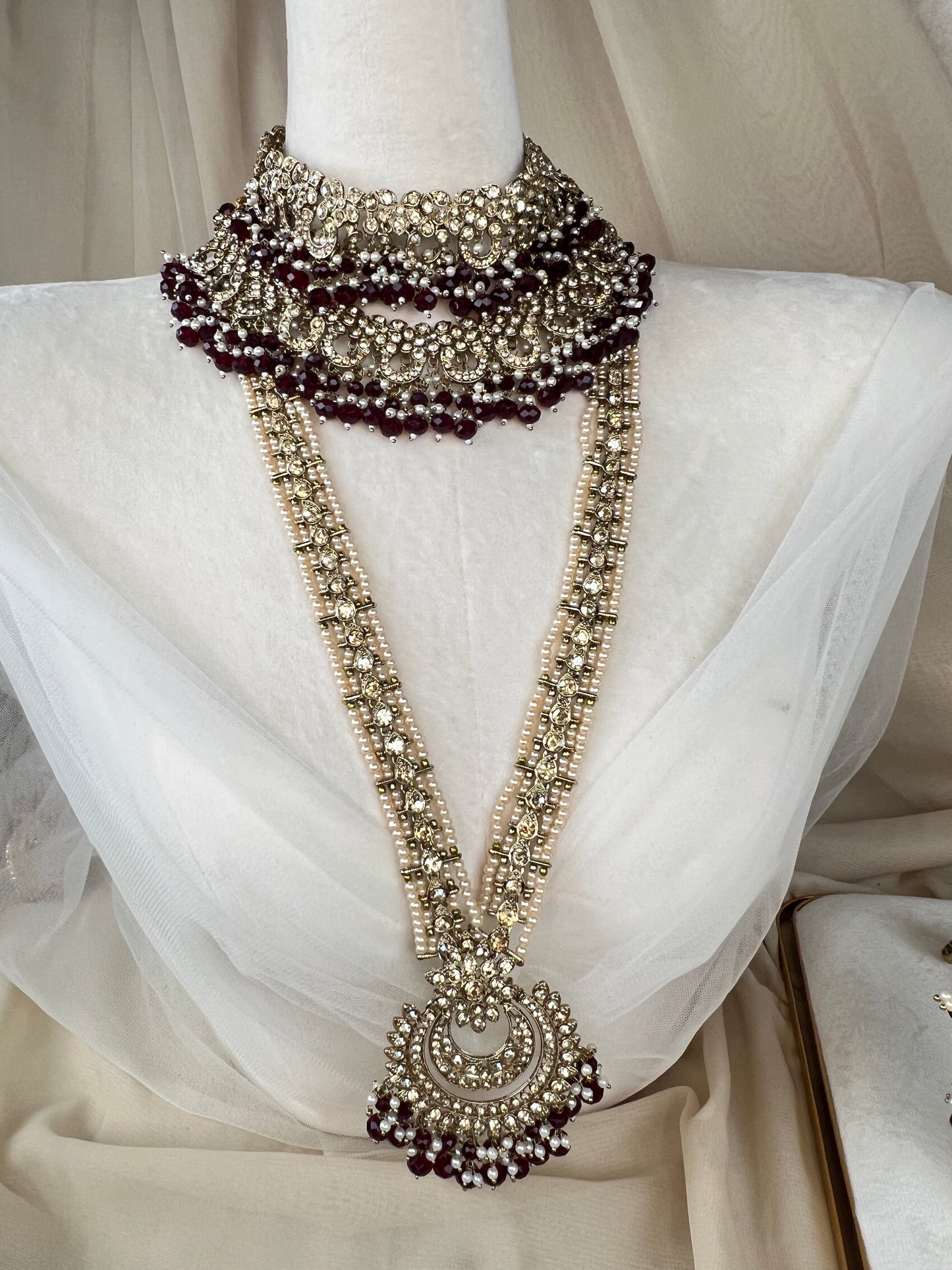 Double Choker Style Pakistani Full Bridal Set