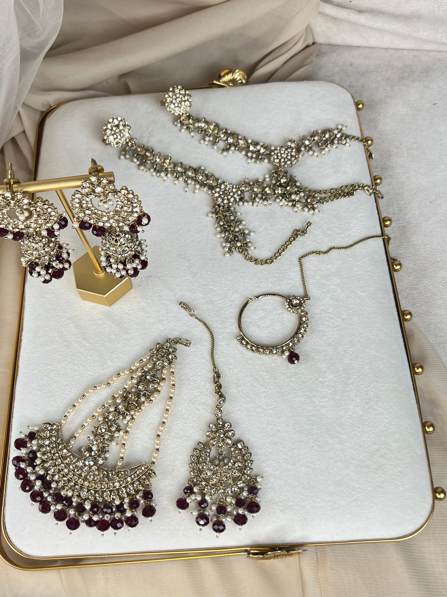 Double Choker Style Pakistani Full Bridal Set