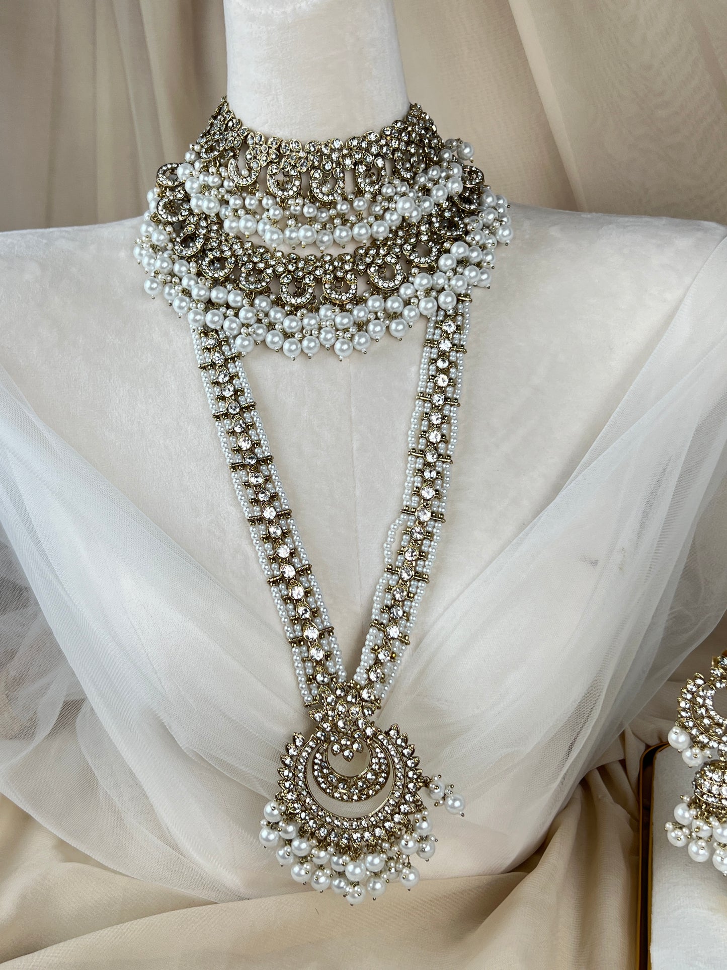 Double Choker Style Pakistani Full Bridal Set