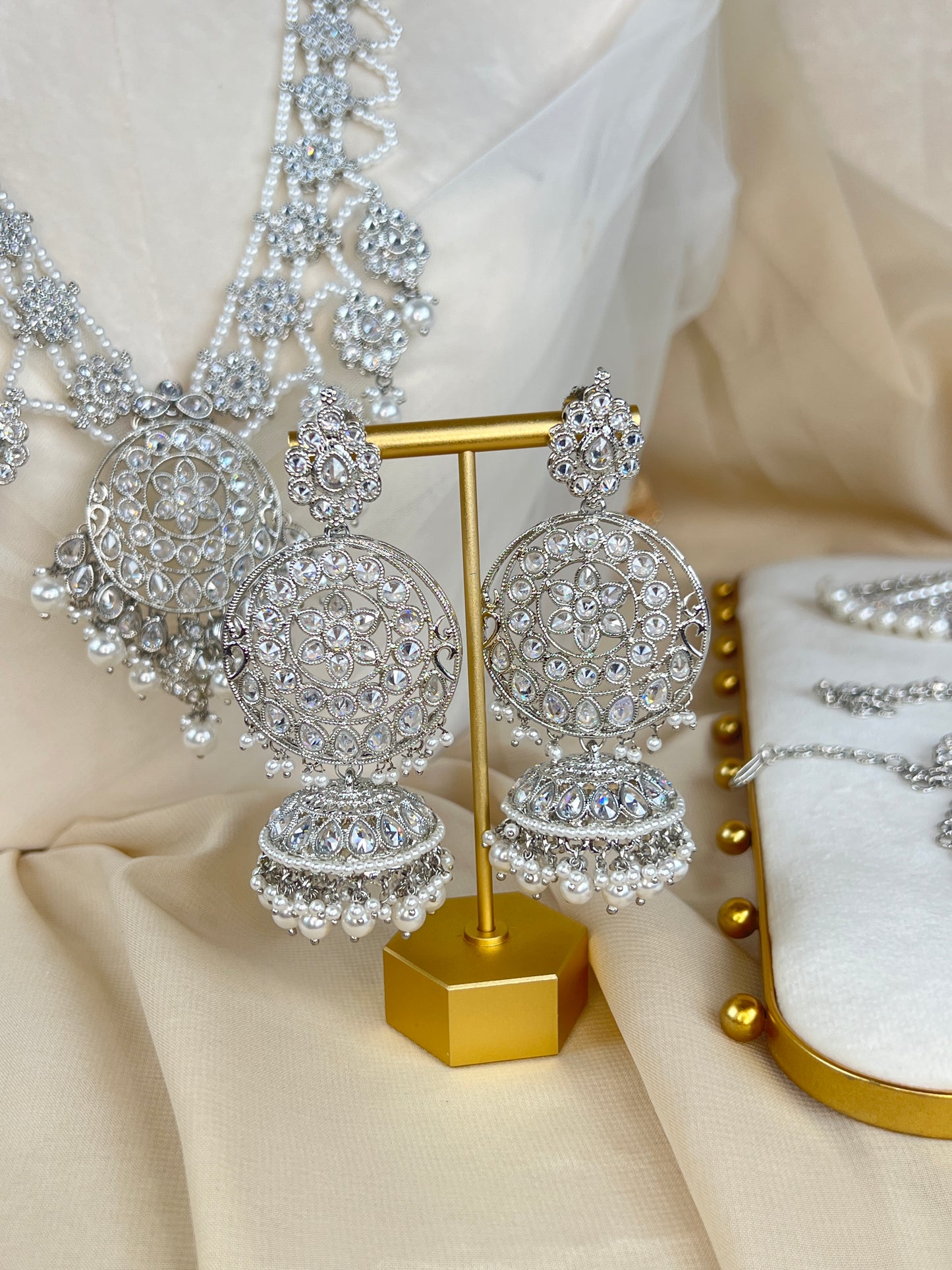 Full Silver Choker Bridal Set