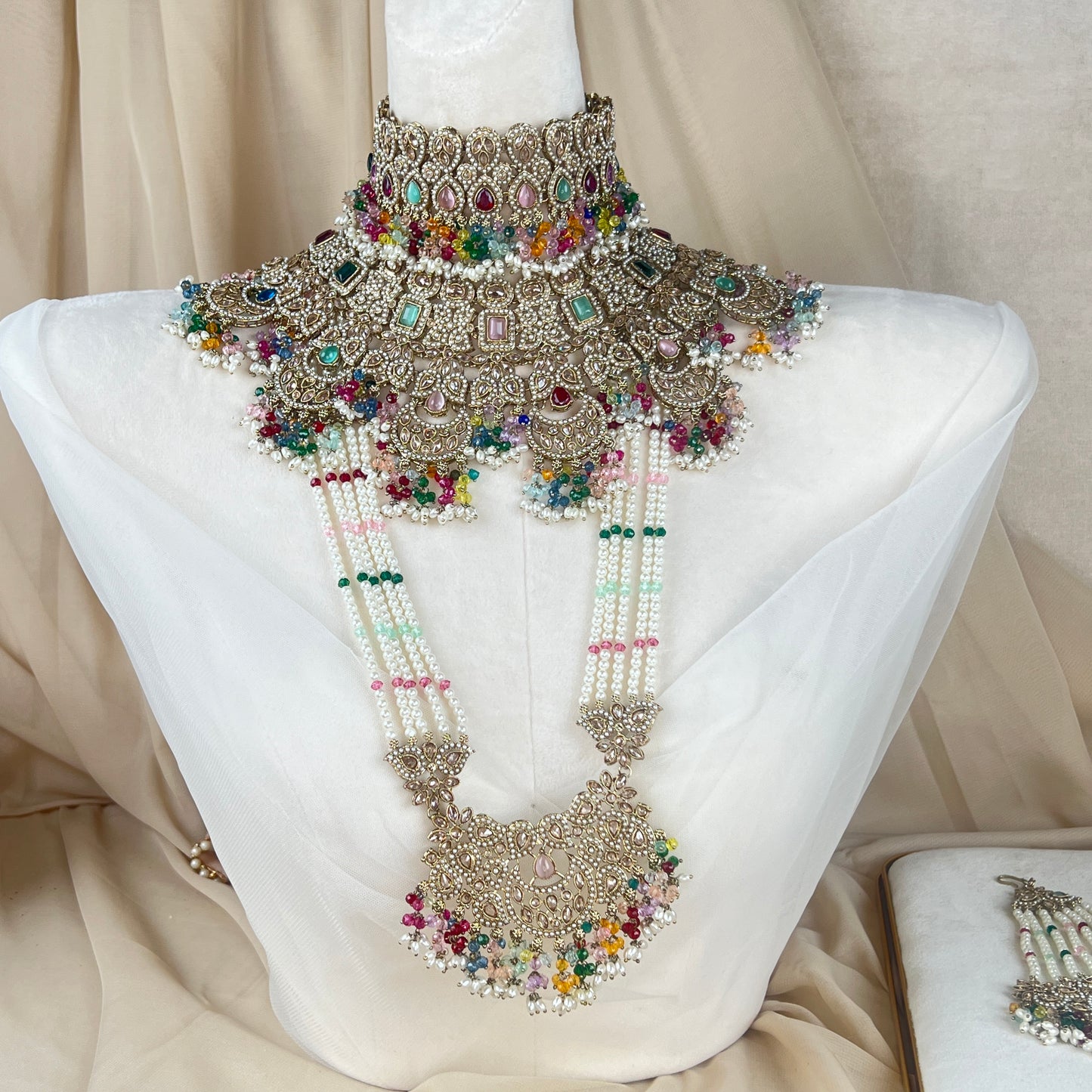Nauratan Double Choker Large Pearl Bridal Set