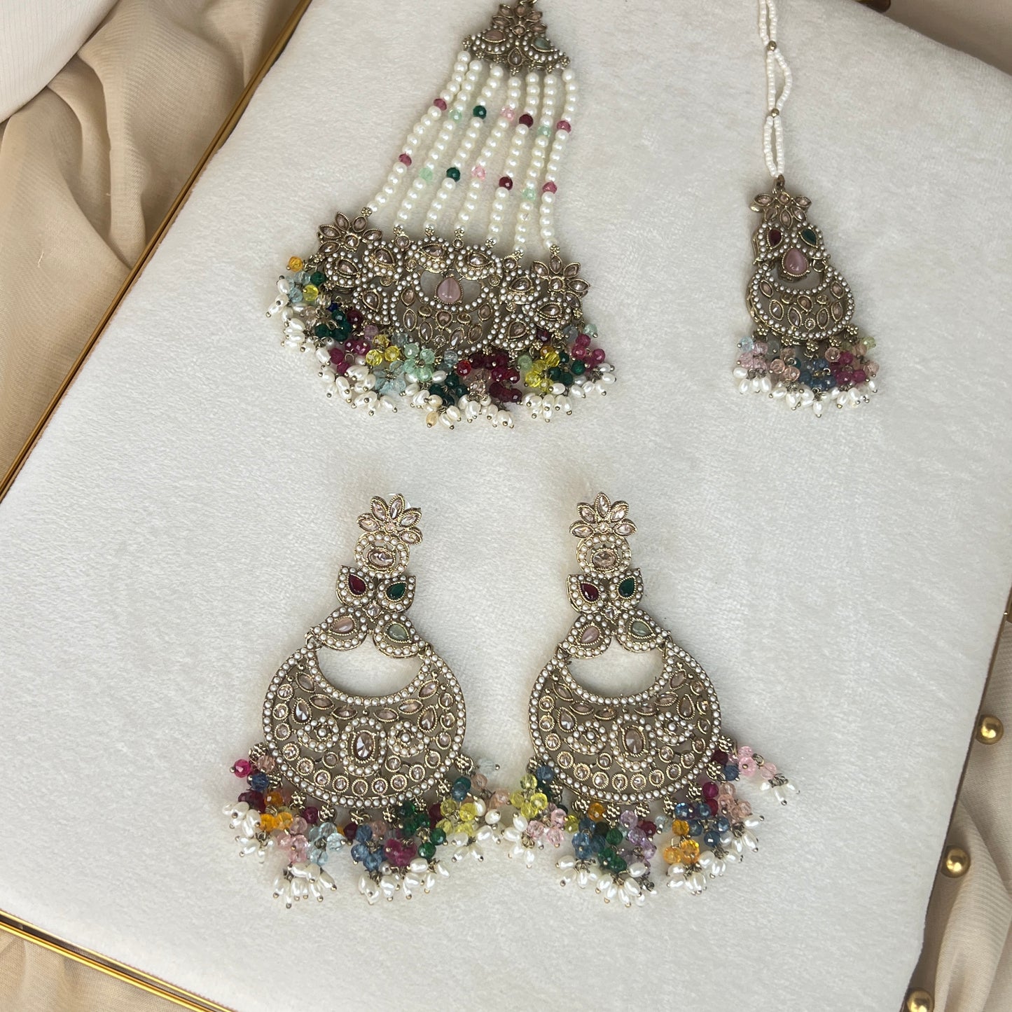 Nauratan Double Choker Large Pearl Bridal Set