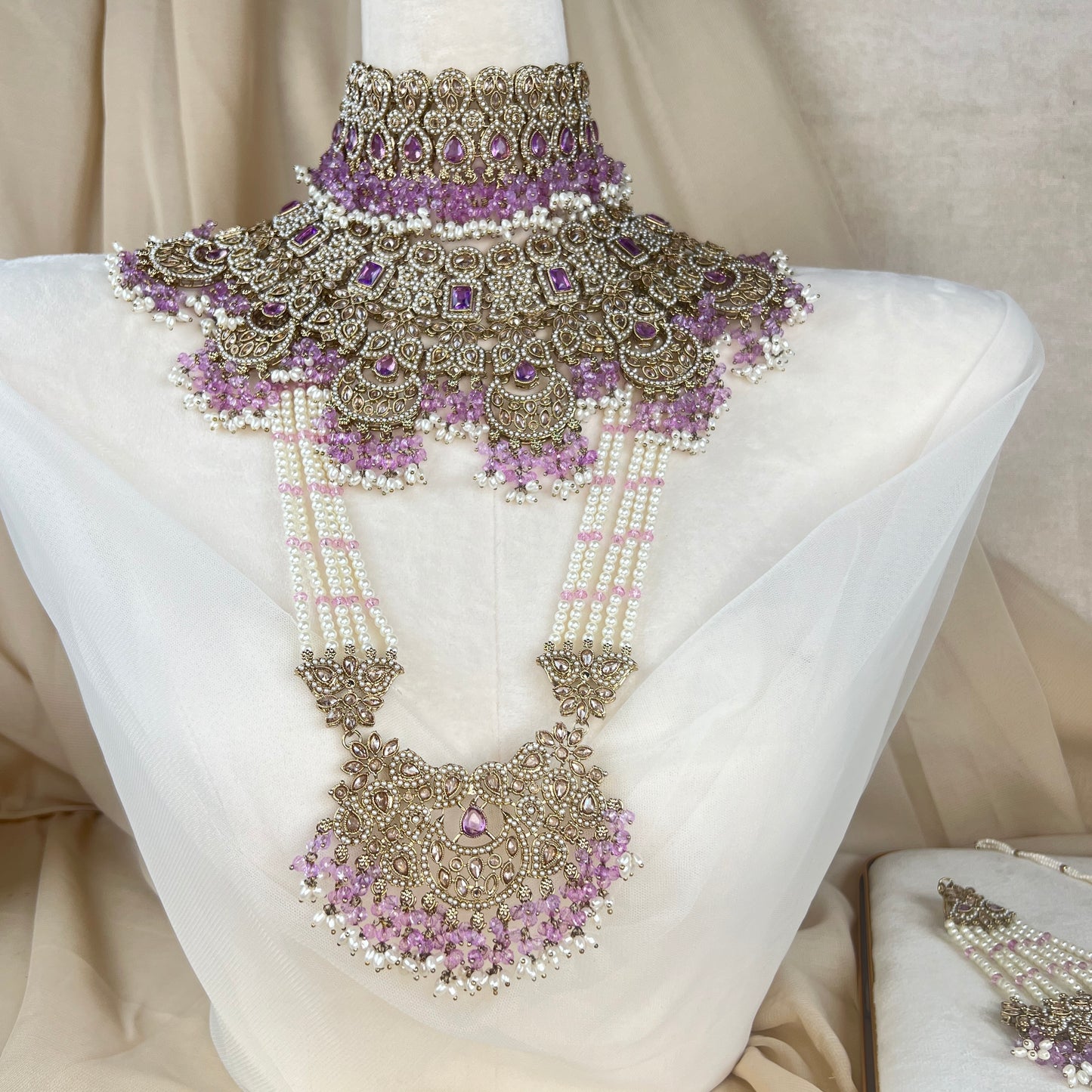 Nauratan Double Choker Large Pearl Bridal Set