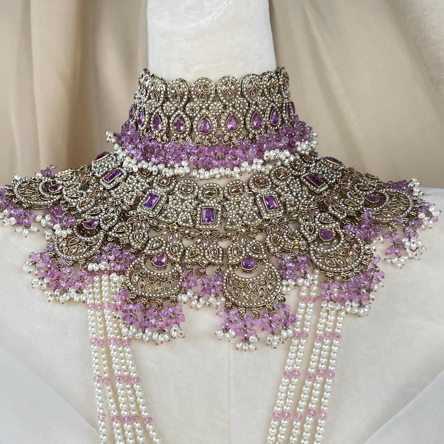 Nauratan Double Choker Large Pearl Bridal Set
