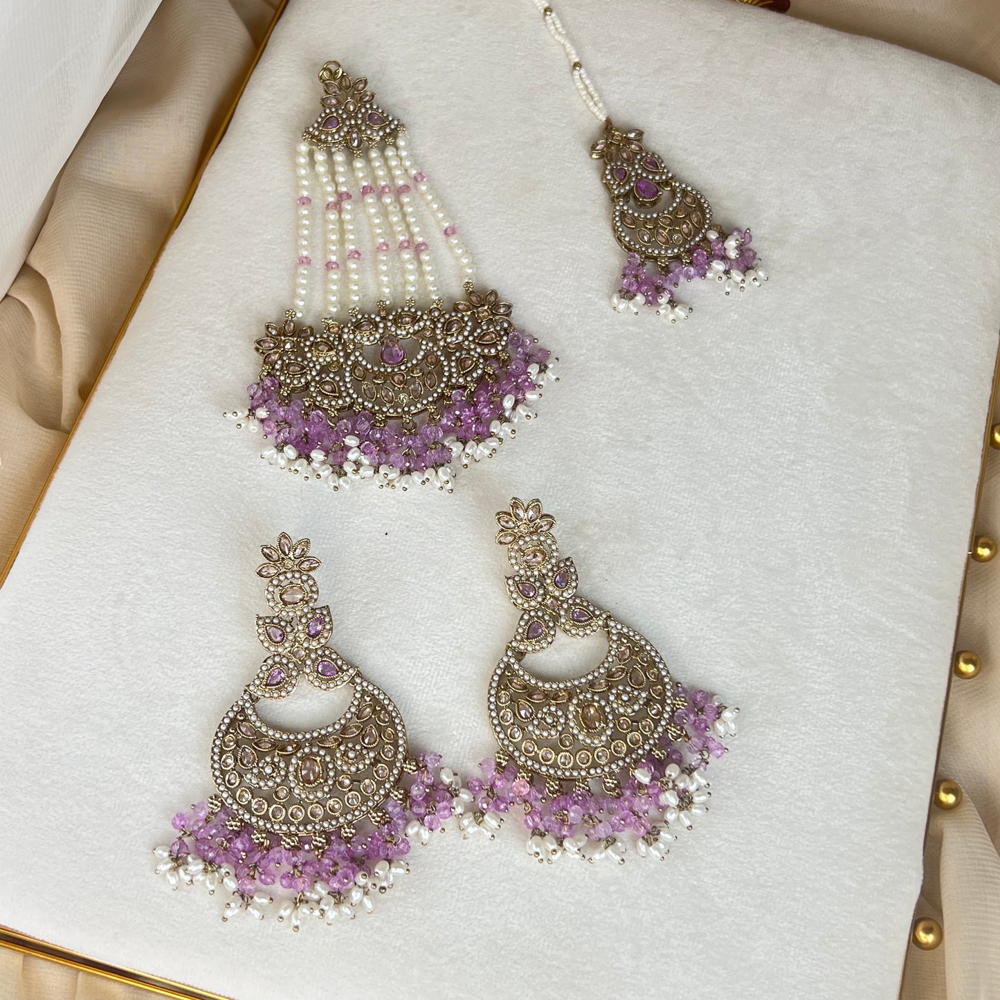 Nauratan Double Choker Large Pearl Bridal Set