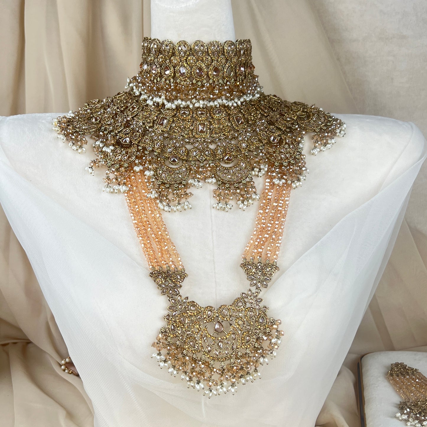 Nauratan Double Choker Large Pearl Bridal Set