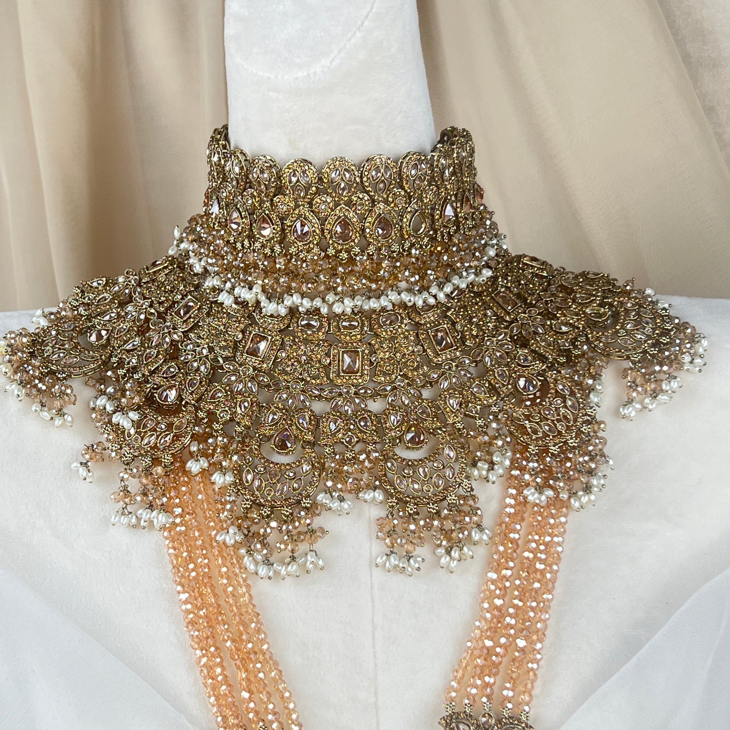 Nauratan Double Choker Large Pearl Bridal Set