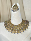 Gray Bib Style Necklace Set