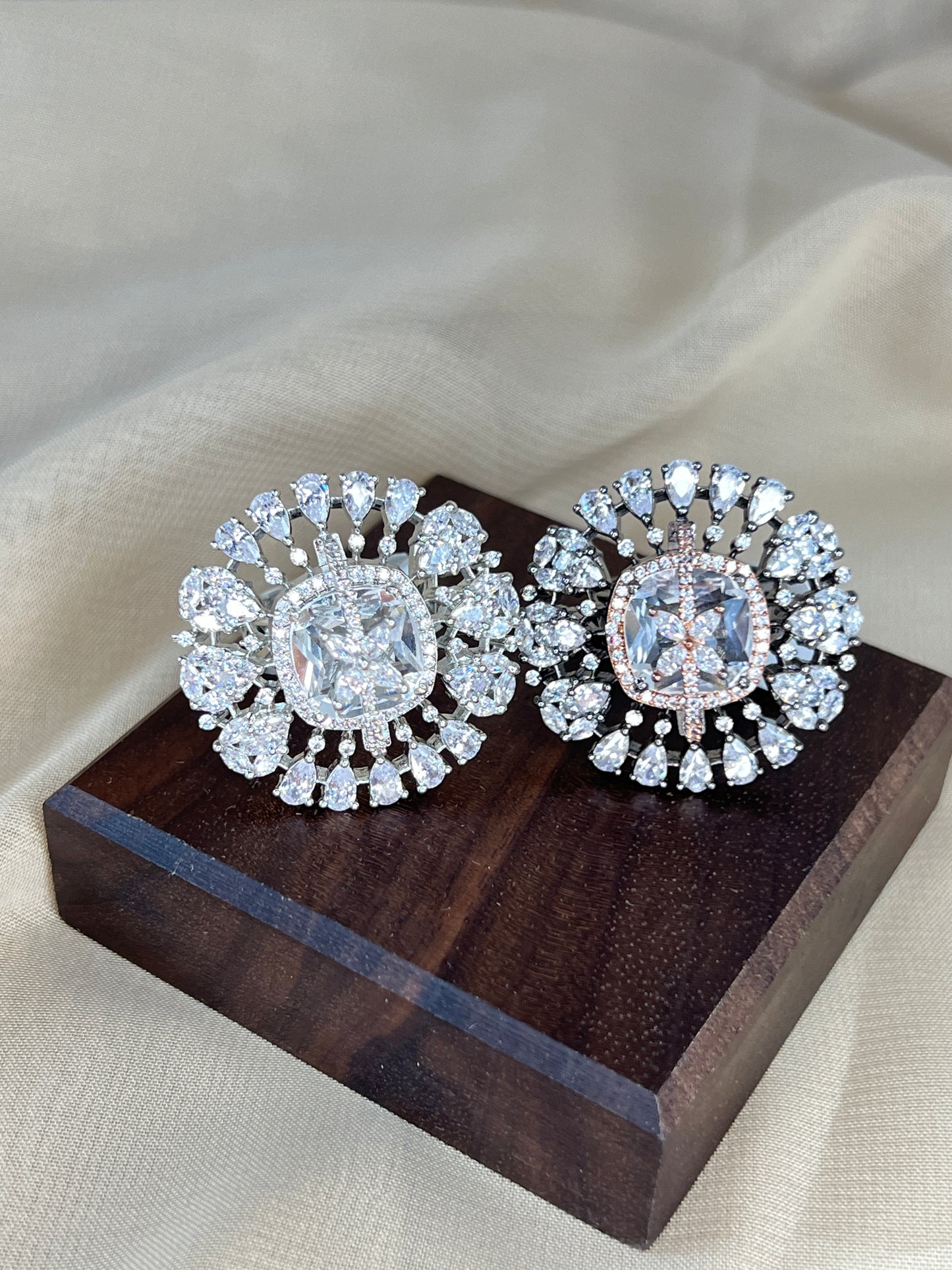 American Diamond Adjustable Ring