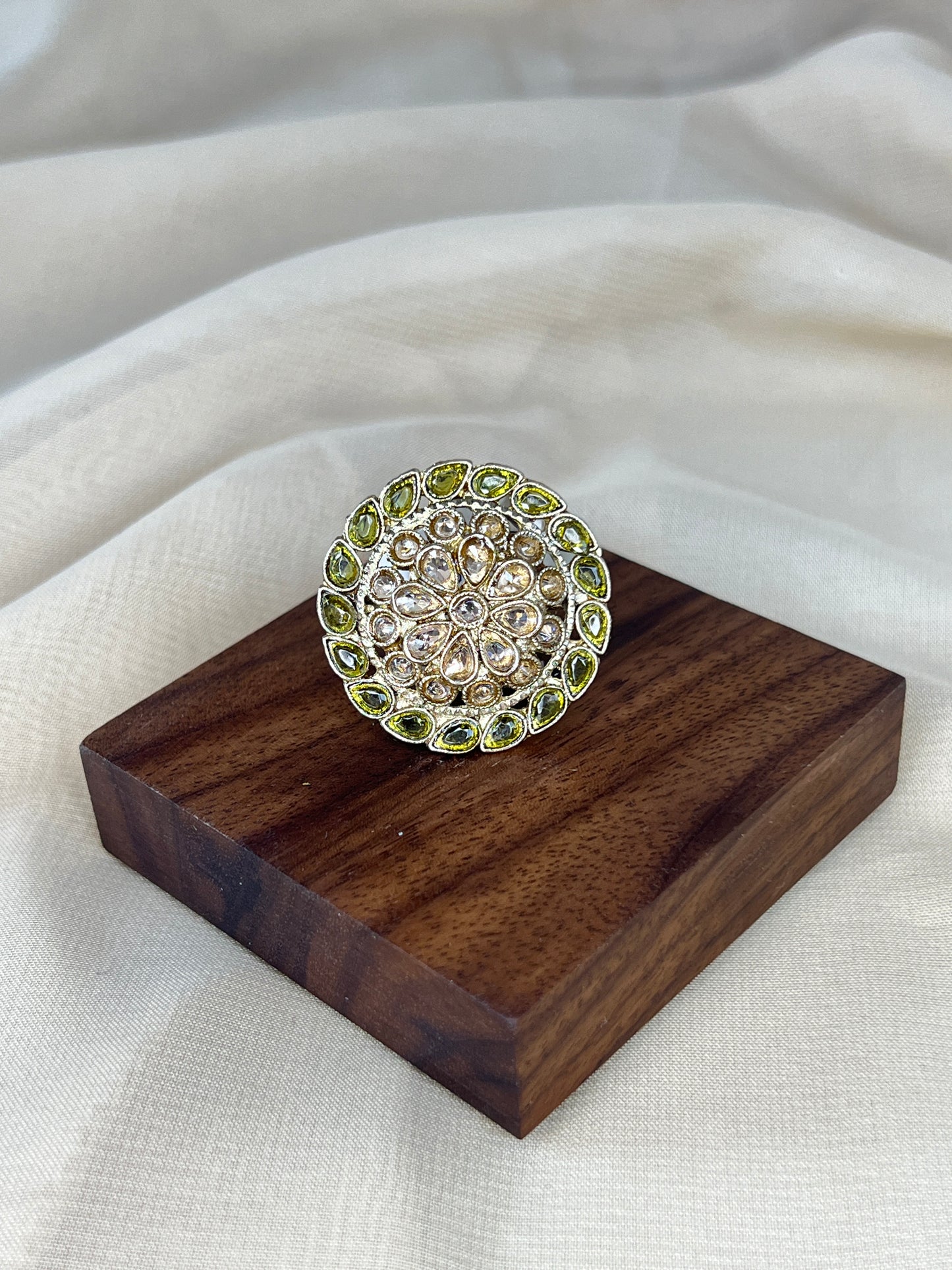 Polki Gold Adjustable Ring